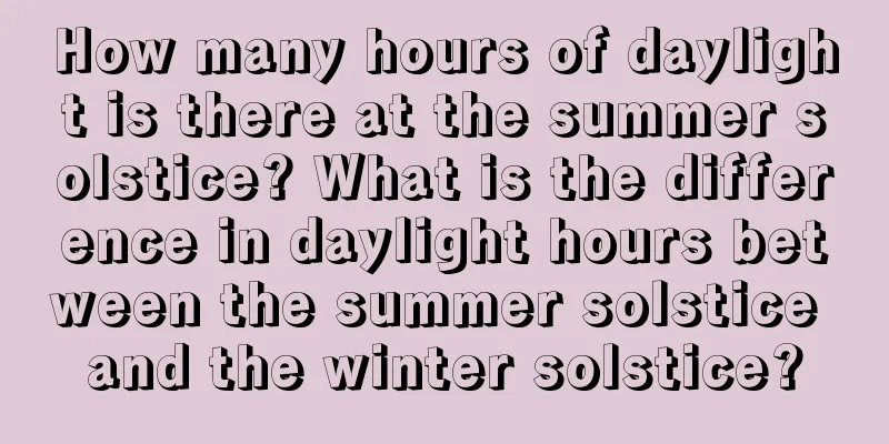 How many hours of daylight is there at the summer solstice? What is the difference in daylight hours between the summer solstice and the winter solstice?