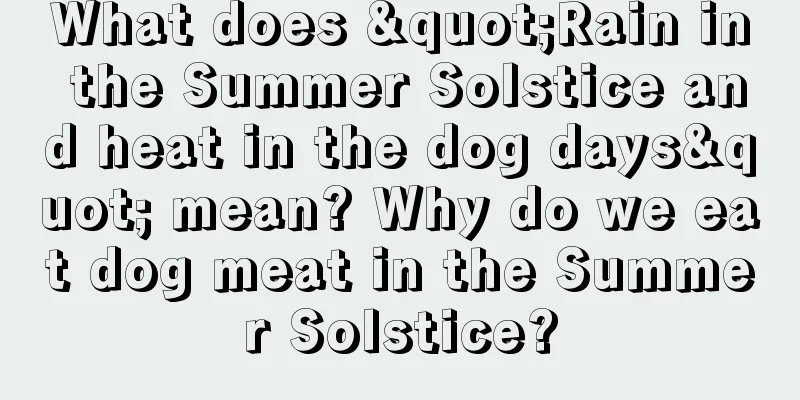 What does "Rain in the Summer Solstice and heat in the dog days" mean? Why do we eat dog meat in the Summer Solstice?