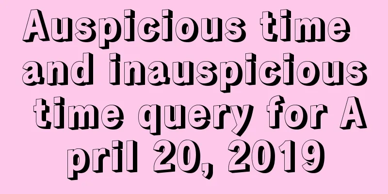 Auspicious time and inauspicious time query for April 20, 2019