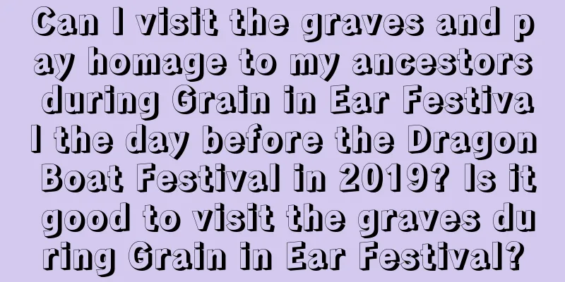 Can I visit the graves and pay homage to my ancestors during Grain in Ear Festival the day before the Dragon Boat Festival in 2019? Is it good to visit the graves during Grain in Ear Festival?