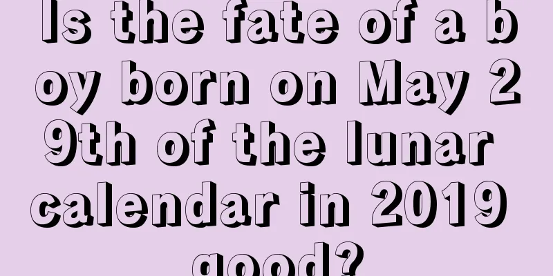 Is the fate of a boy born on May 29th of the lunar calendar in 2019 good?
