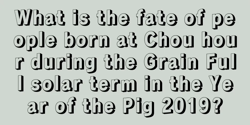 What is the fate of people born at Chou hour during the Grain Full solar term in the Year of the Pig 2019?