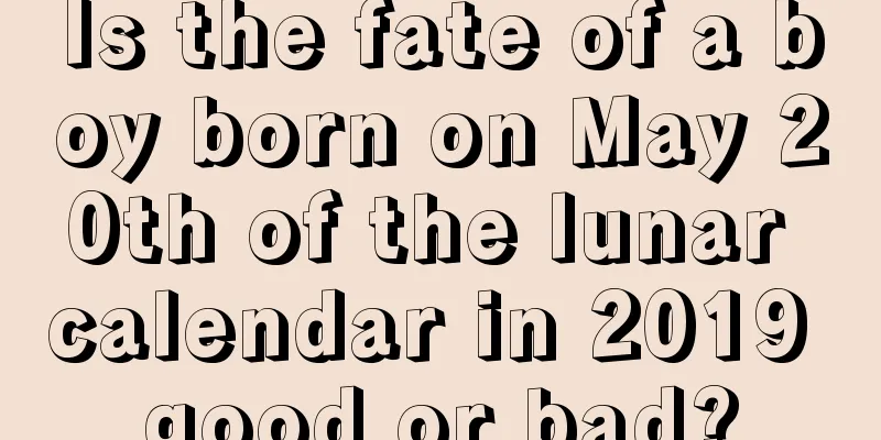 Is the fate of a boy born on May 20th of the lunar calendar in 2019 good or bad?