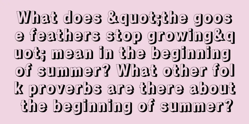 What does "the goose feathers stop growing" mean in the beginning of summer? What other folk proverbs are there about the beginning of summer?