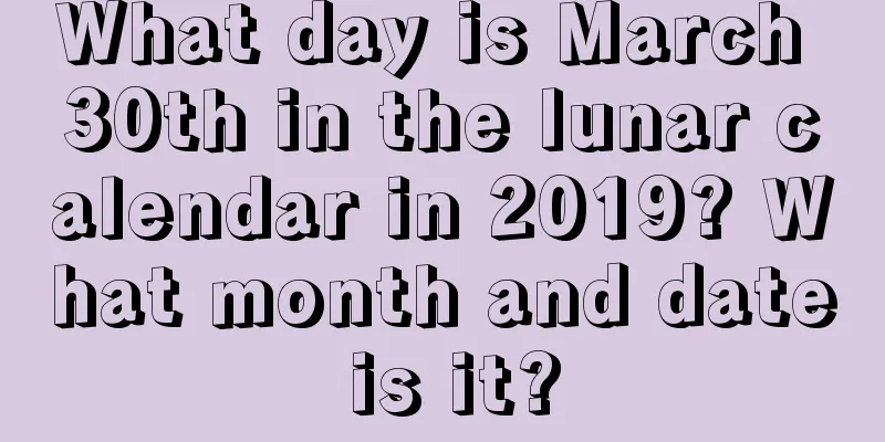 What day is March 30th in the lunar calendar in 2019? What month and date is it?