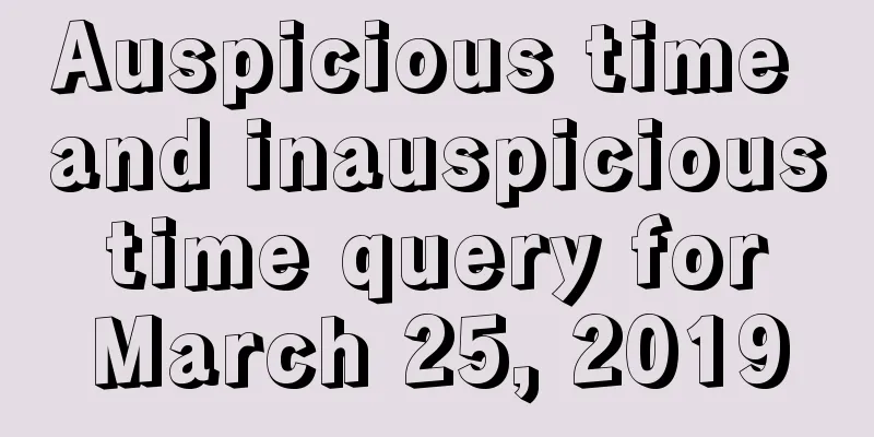 Auspicious time and inauspicious time query for March 25, 2019