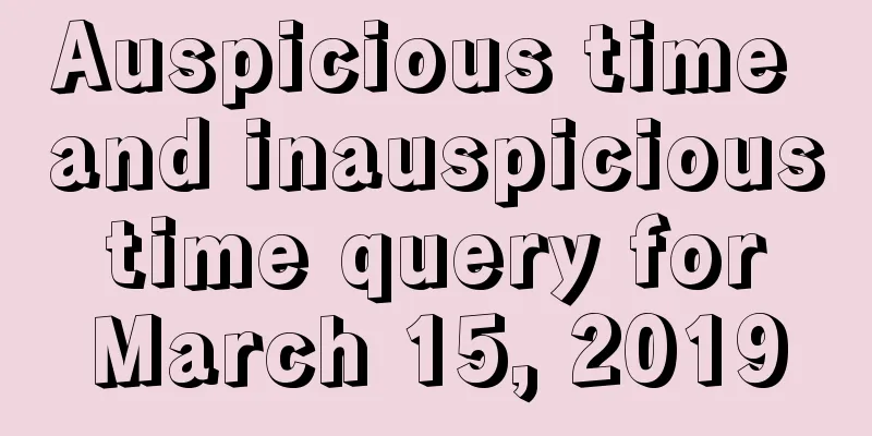 Auspicious time and inauspicious time query for March 15, 2019