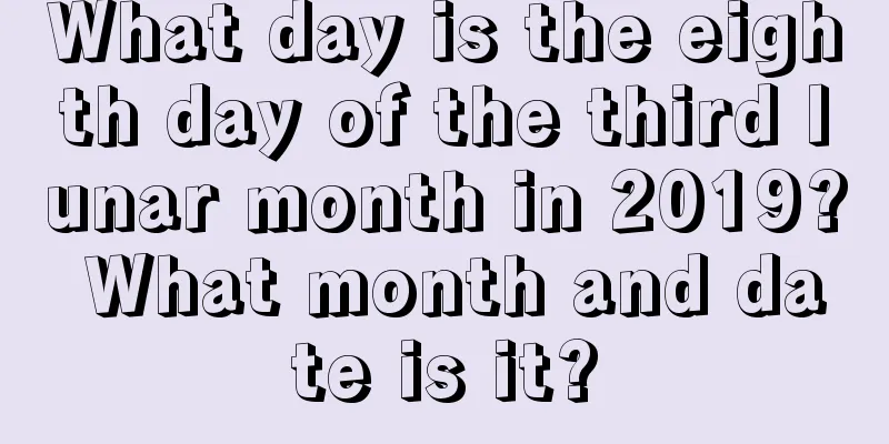 What day is the eighth day of the third lunar month in 2019? What month and date is it?