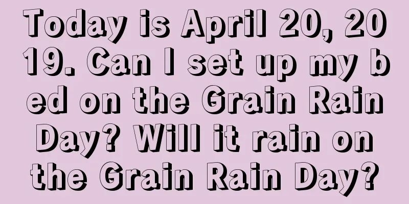 Today is April 20, 2019. Can I set up my bed on the Grain Rain Day? Will it rain on the Grain Rain Day?