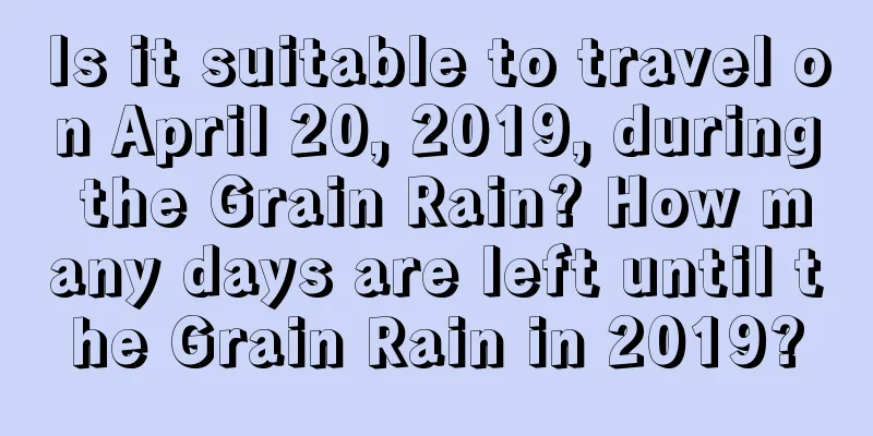 Is it suitable to travel on April 20, 2019, during the Grain Rain? How many days are left until the Grain Rain in 2019?