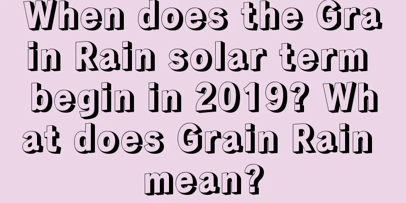 When does the Grain Rain solar term begin in 2019? What does Grain Rain mean?