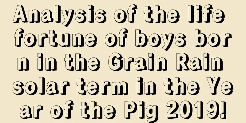 Analysis of the life fortune of boys born in the Grain Rain solar term in the Year of the Pig 2019!