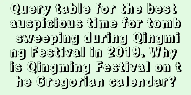 Query table for the best auspicious time for tomb sweeping during Qingming Festival in 2019. Why is Qingming Festival on the Gregorian calendar?