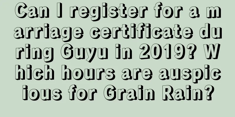 Can I register for a marriage certificate during Guyu in 2019? Which hours are auspicious for Grain Rain?