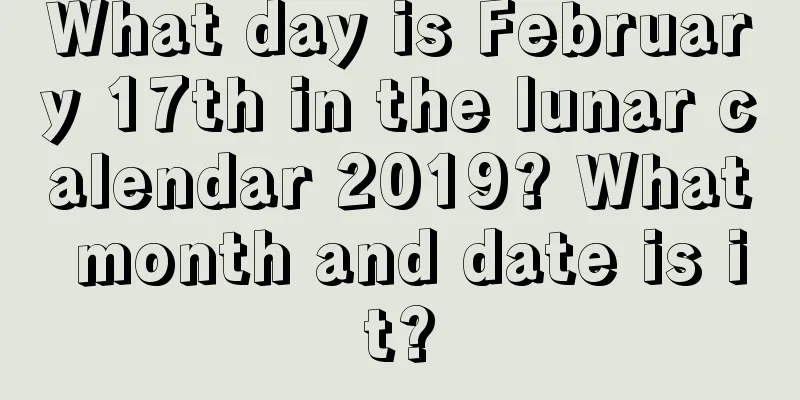 What day is February 17th in the lunar calendar 2019? What month and date is it?