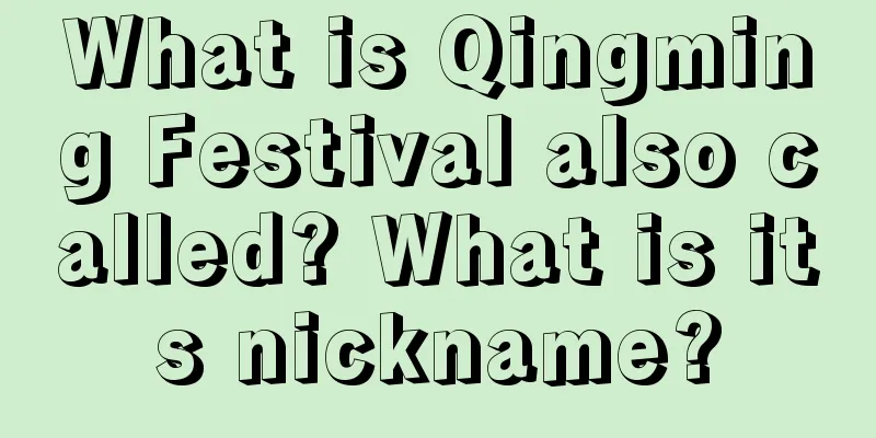 What is Qingming Festival also called? What is its nickname?