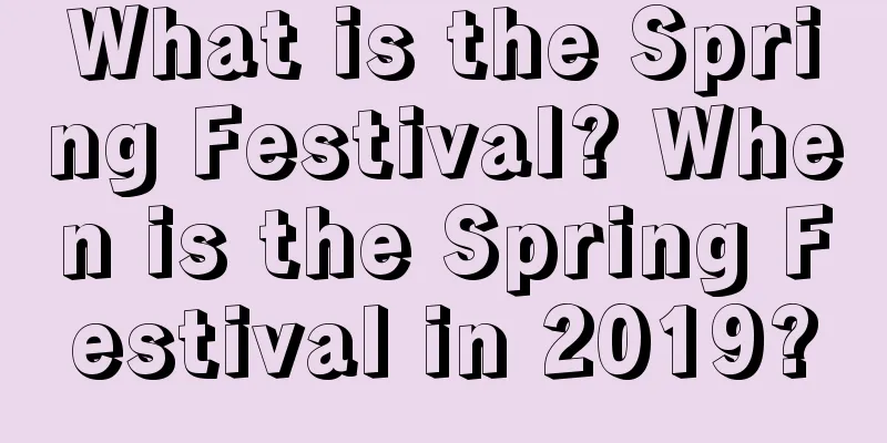 What is the Spring Festival? When is the Spring Festival in 2019?
