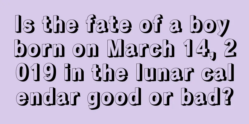 Is the fate of a boy born on March 14, 2019 in the lunar calendar good or bad?