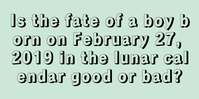 Is the fate of a boy born on February 27, 2019 in the lunar calendar good or bad?