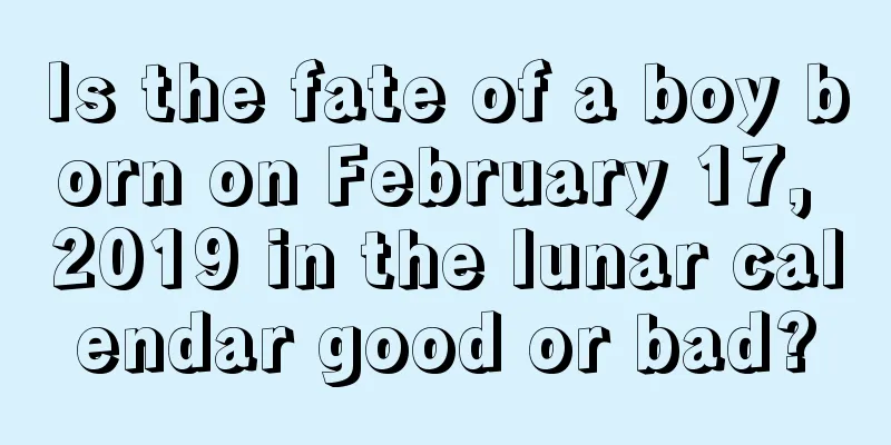 Is the fate of a boy born on February 17, 2019 in the lunar calendar good or bad?