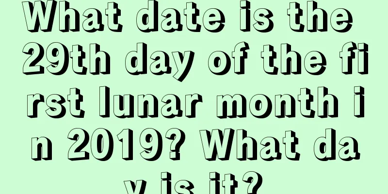 What date is the 29th day of the first lunar month in 2019? What day is it?