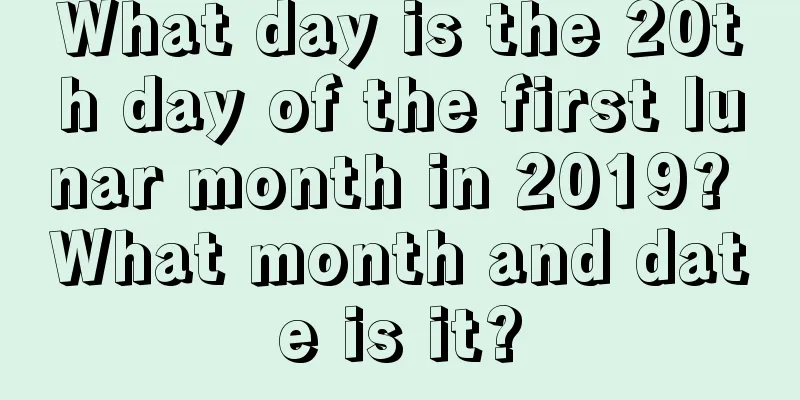 What day is the 20th day of the first lunar month in 2019? What month and date is it?