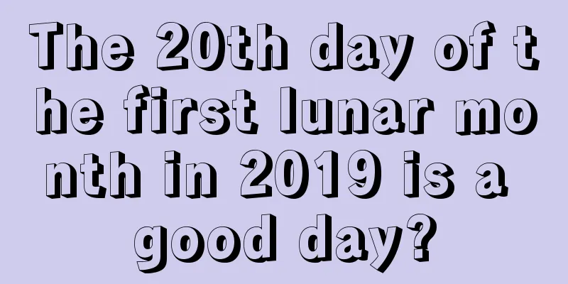 The 20th day of the first lunar month in 2019 is a good day?