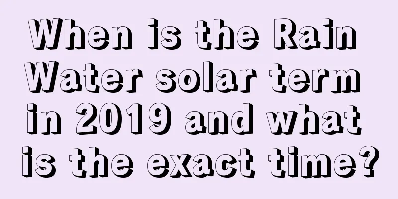 When is the Rain Water solar term in 2019 and what is the exact time?