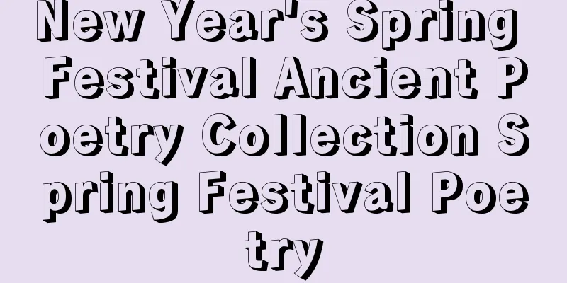 New Year's Spring Festival Ancient Poetry Collection Spring Festival Poetry