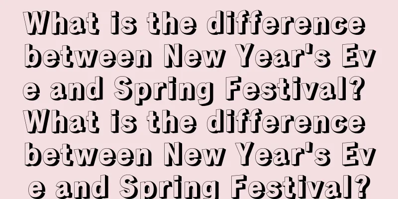 What is the difference between New Year's Eve and Spring Festival? What is the difference between New Year's Eve and Spring Festival?