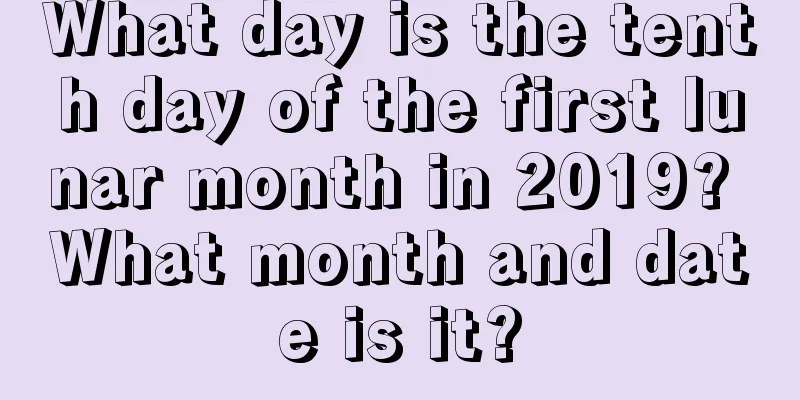 What day is the tenth day of the first lunar month in 2019? What month and date is it?