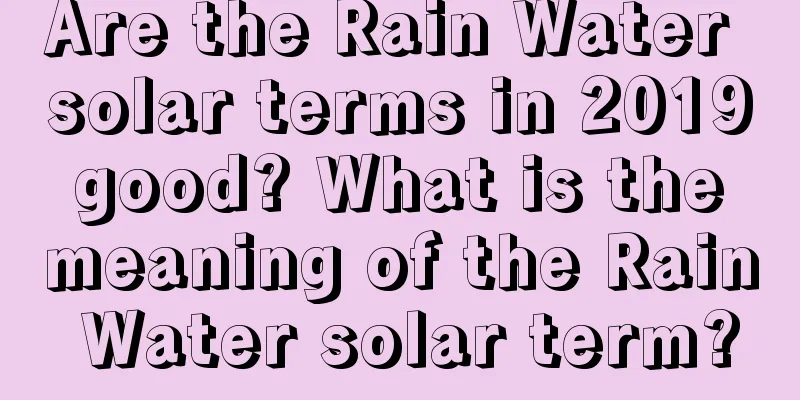 Are the Rain Water solar terms in 2019 good? What is the meaning of the Rain Water solar term?