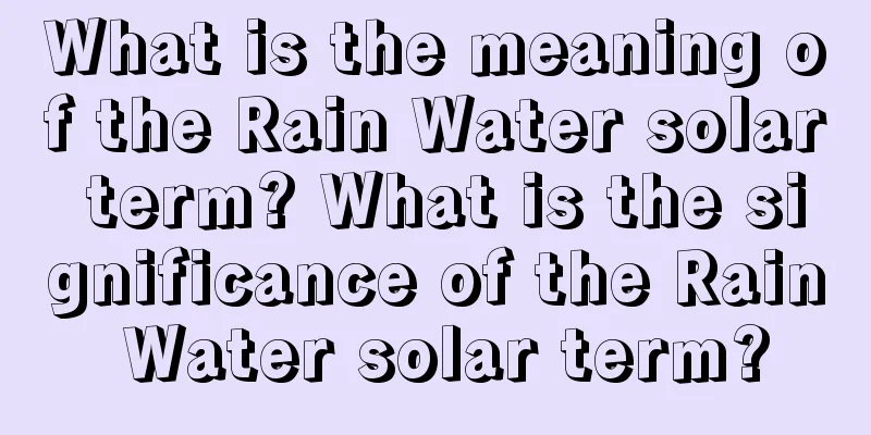 What is the meaning of the Rain Water solar term? What is the significance of the Rain Water solar term?