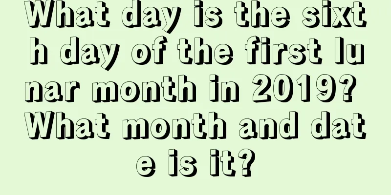 What day is the sixth day of the first lunar month in 2019? What month and date is it?