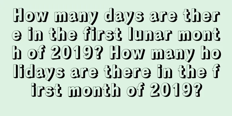 How many days are there in the first lunar month of 2019? How many holidays are there in the first month of 2019?
