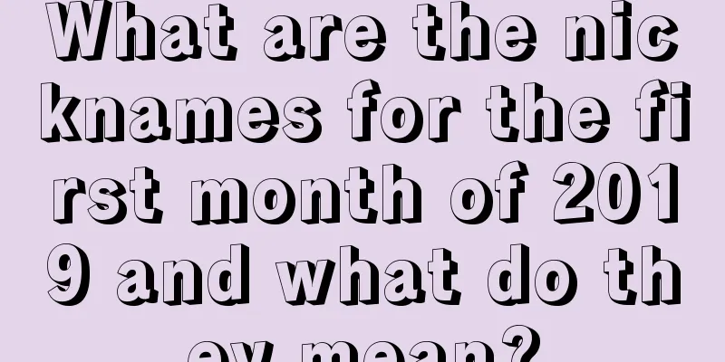 What are the nicknames for the first month of 2019 and what do they mean?