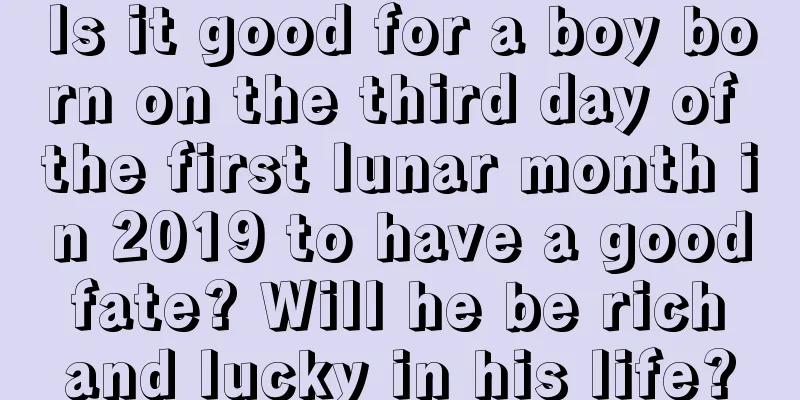 Is it good for a boy born on the third day of the first lunar month in 2019 to have a good fate? Will he be rich and lucky in his life?