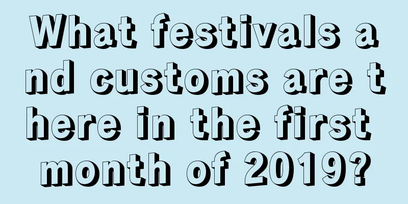 What festivals and customs are there in the first month of 2019?
