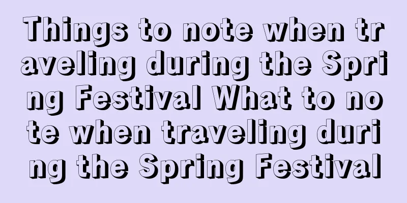 Things to note when traveling during the Spring Festival What to note when traveling during the Spring Festival