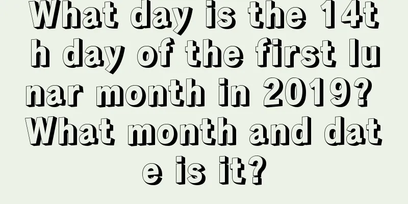 What day is the 14th day of the first lunar month in 2019? What month and date is it?
