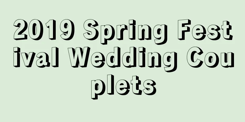 2019 Spring Festival Wedding Couplets