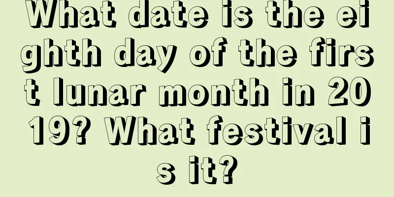What date is the eighth day of the first lunar month in 2019? What festival is it?
