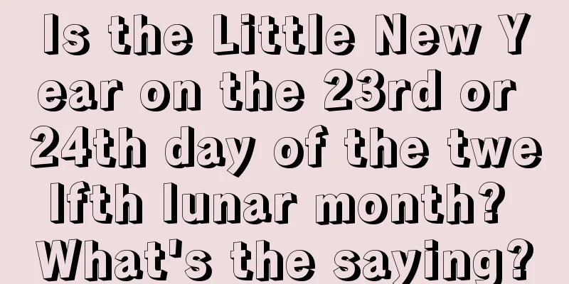 Is the Little New Year on the 23rd or 24th day of the twelfth lunar month? What's the saying?