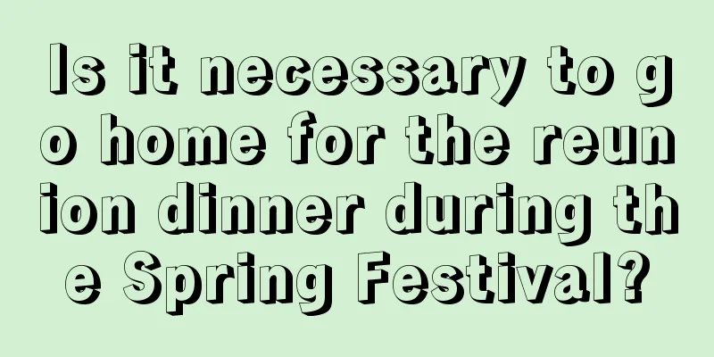 Is it necessary to go home for the reunion dinner during the Spring Festival?