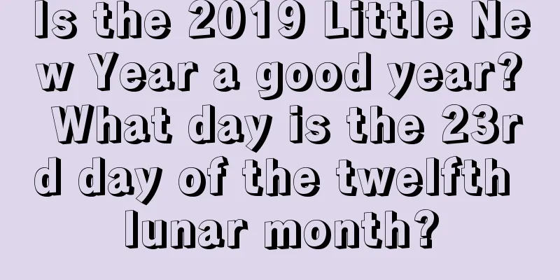 Is the 2019 Little New Year a good year? What day is the 23rd day of the twelfth lunar month?