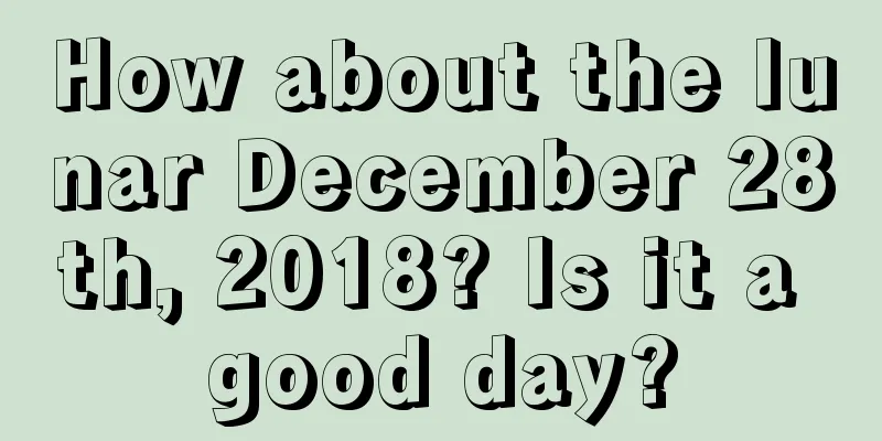 How about the lunar December 28th, 2018? Is it a good day?