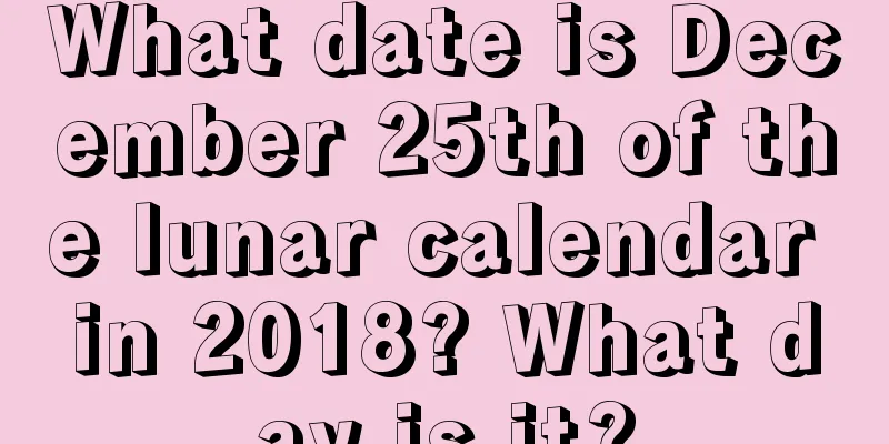 What date is December 25th of the lunar calendar in 2018? What day is it?