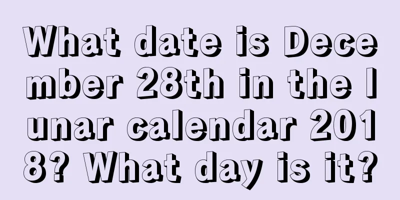 What date is December 28th in the lunar calendar 2018? What day is it?