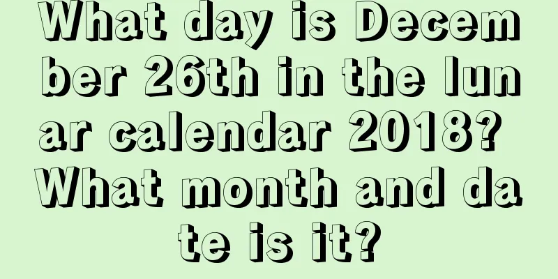 What day is December 26th in the lunar calendar 2018? What month and date is it?