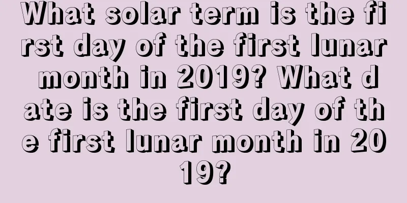 What solar term is the first day of the first lunar month in 2019? What date is the first day of the first lunar month in 2019?